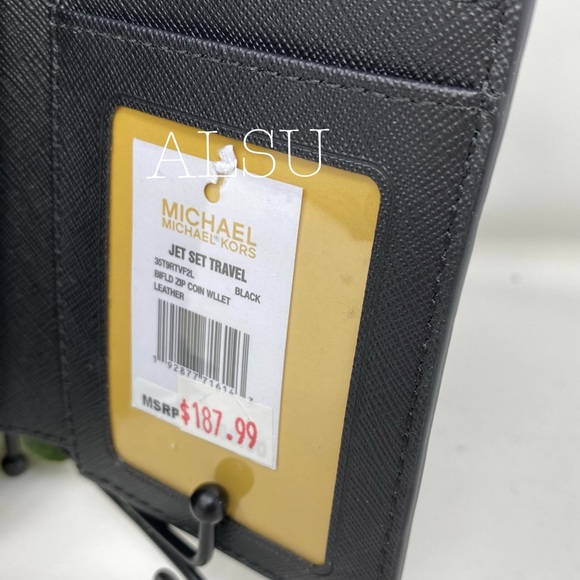 Michael Kors Bifolder ZIP Coin Wallet Le Black W - Picture 6 of 7